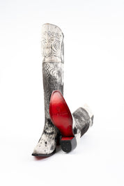 Amour Cowhide Knee High Snip Toe Cowgirl Boot Size 8.5 Box CU17
