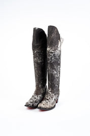 Amour Cowhide Knee High Snip Toe Cowgirl Boot Size 10.5 Box CU20