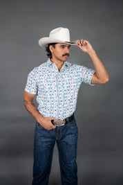 Roper Horizontal Aztec Short Sleeve Pearl Snap