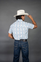 Roper Horizontal Aztec Short Sleeve Pearl Snap