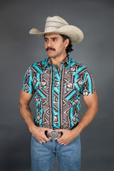 Rock&Roll Aztec Printed Short Sleeve Shirt