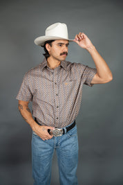 Rock & Roll Diamond Short Sleeve Button-Up