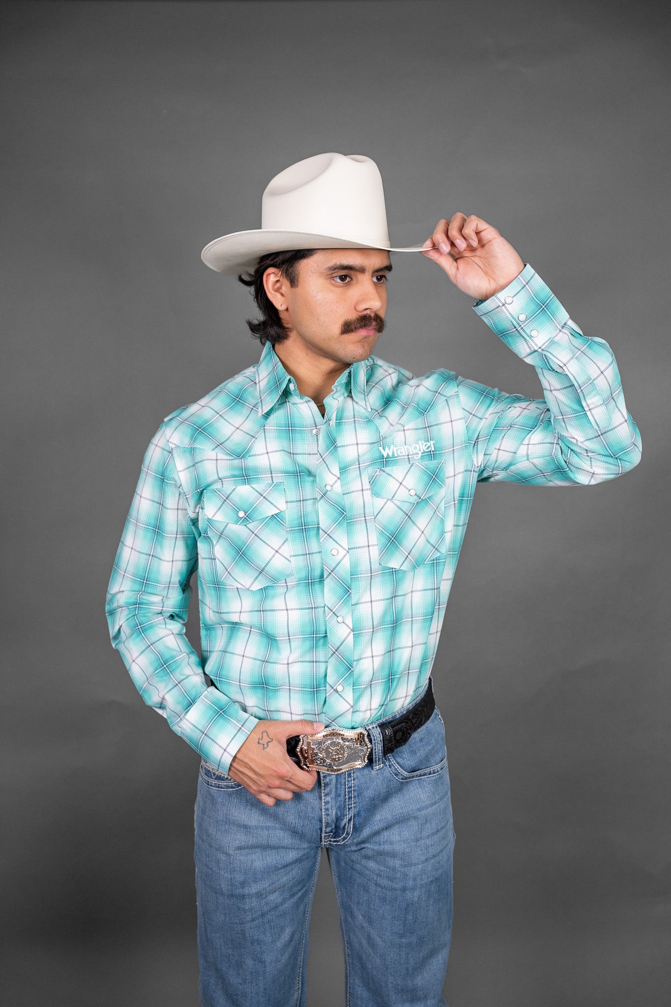 Wrangler Plaid Western Pearl Snap