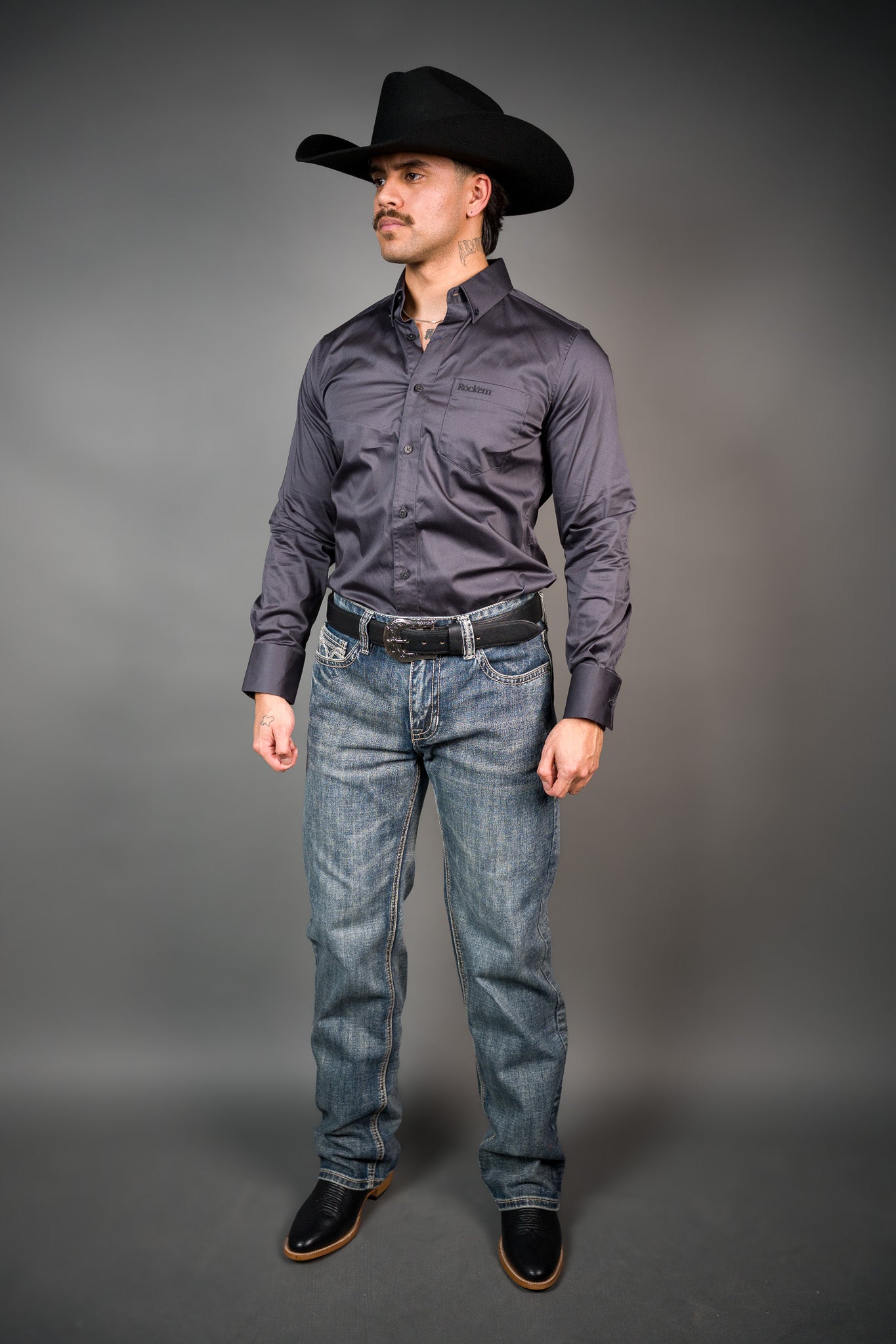 Rock'em Official Long Sleeve Button Up