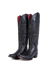 Elizabeth Tall Red Bottom Snip Toe Cowgirl Boot