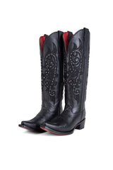 Elizabeth Tall Red Bottom Snip Toe Cowgirl Boot