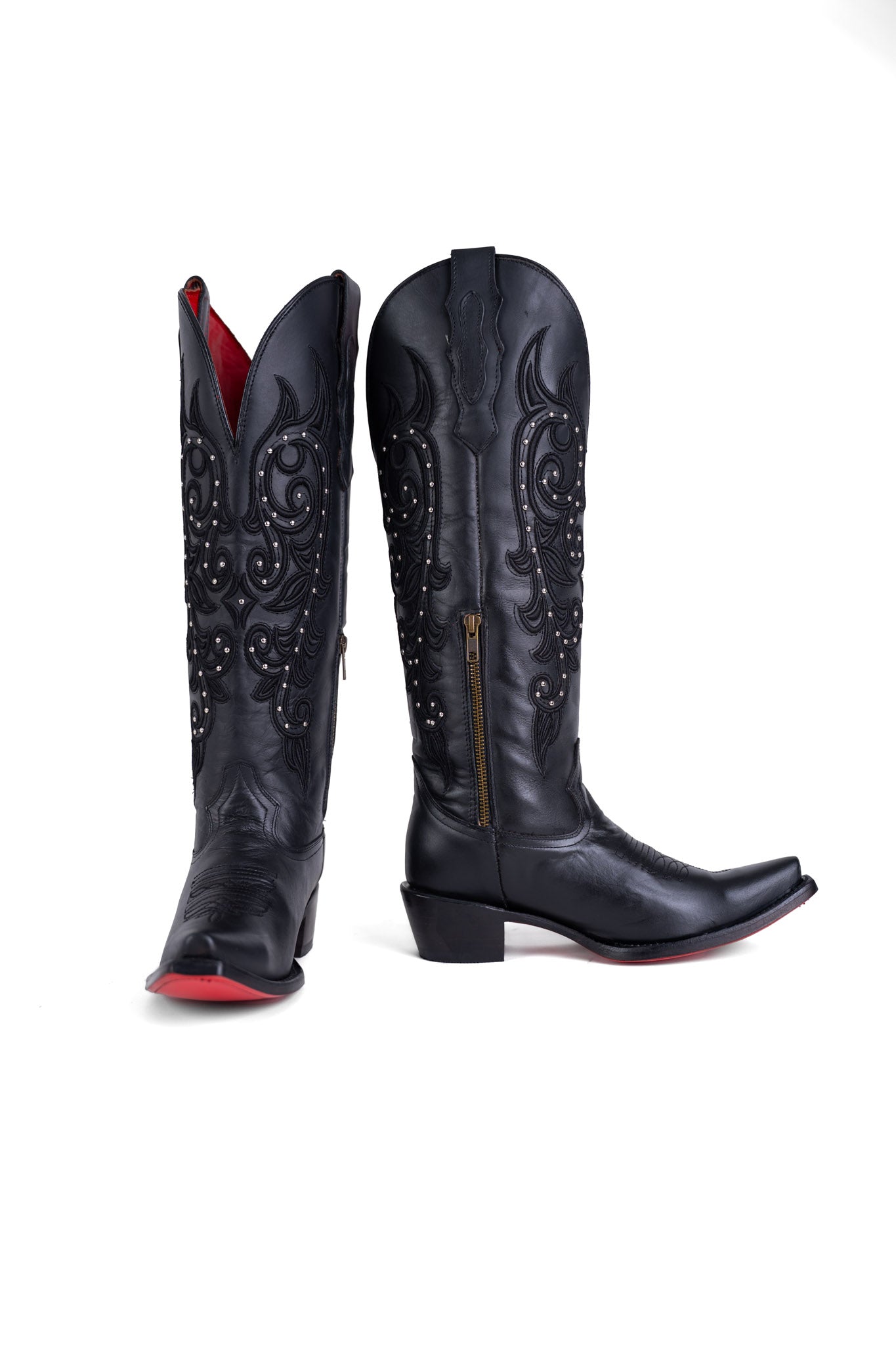 Elizabeth Tall Red Bottom Snip Toe Cowgirl Boot