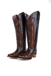 Stacy Tall Wide Calf Snip Toe Cowgirl Boot