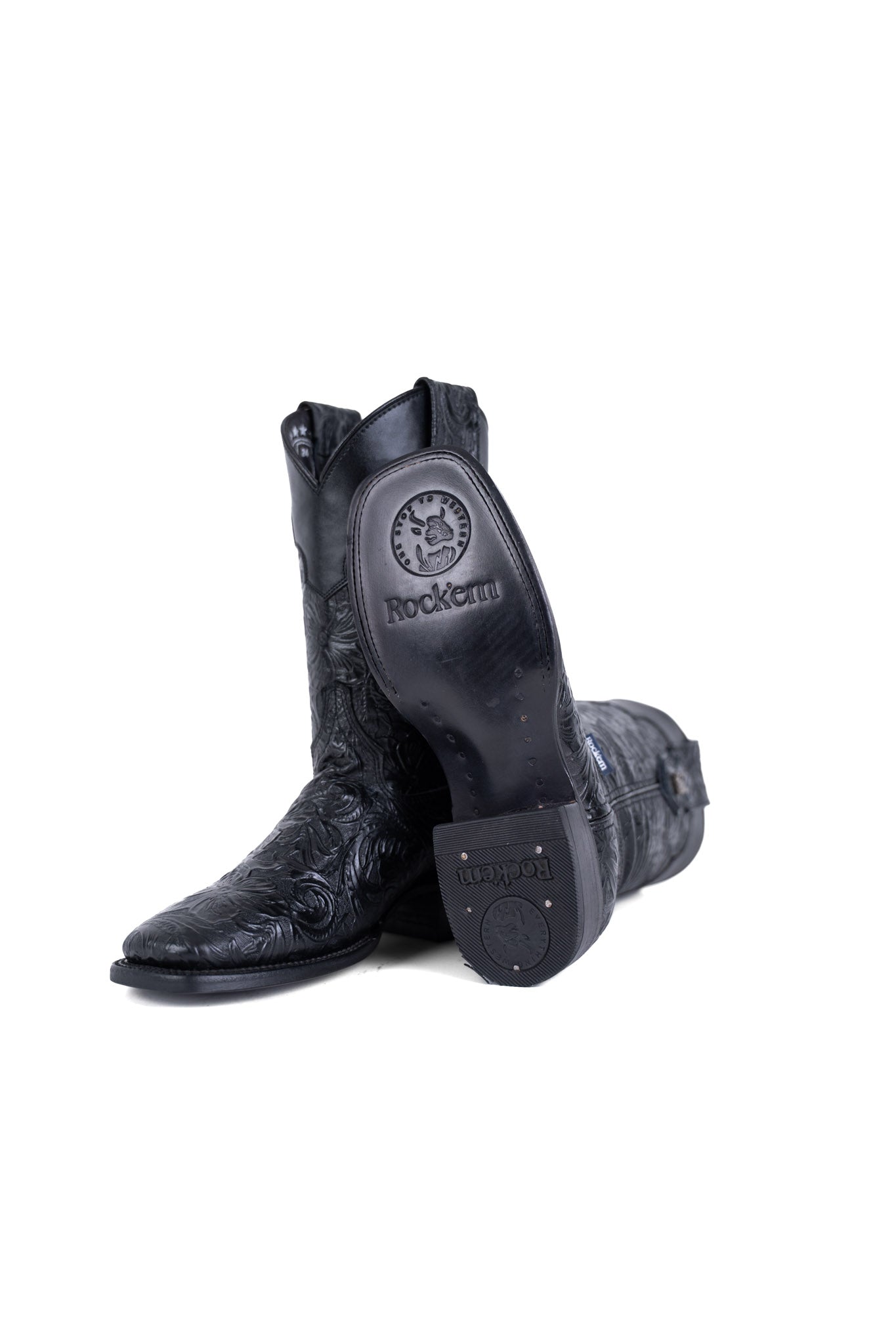 Tooled Square Toe Cowgirl Boot