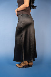 Elaine Satin Elastic Waist Skirt