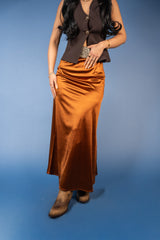 Elaine Satin Elastic Waist Skirt