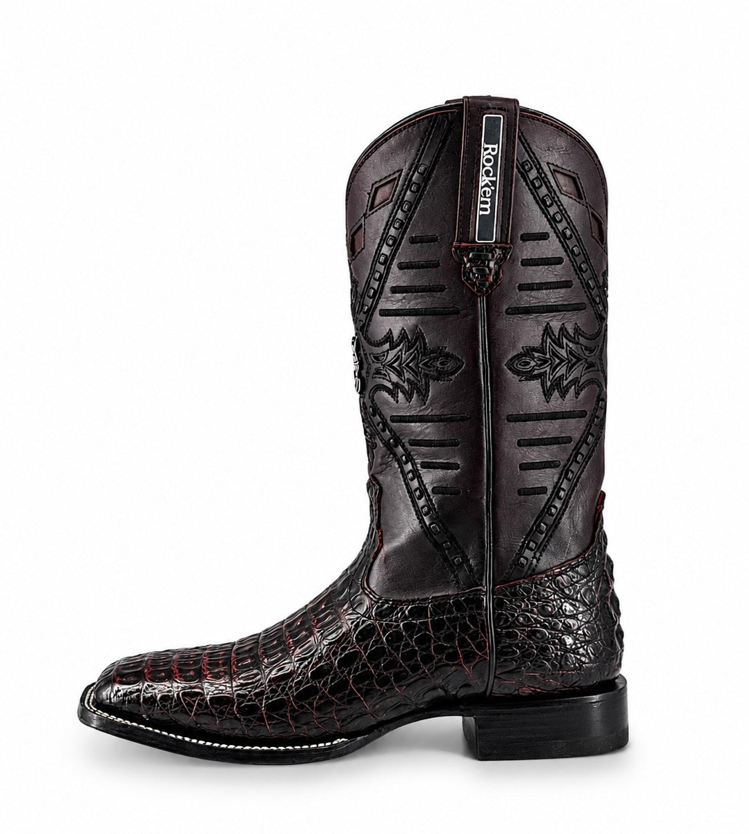 Caiman Hornback Belcrest Square Toe Cowboy Boot