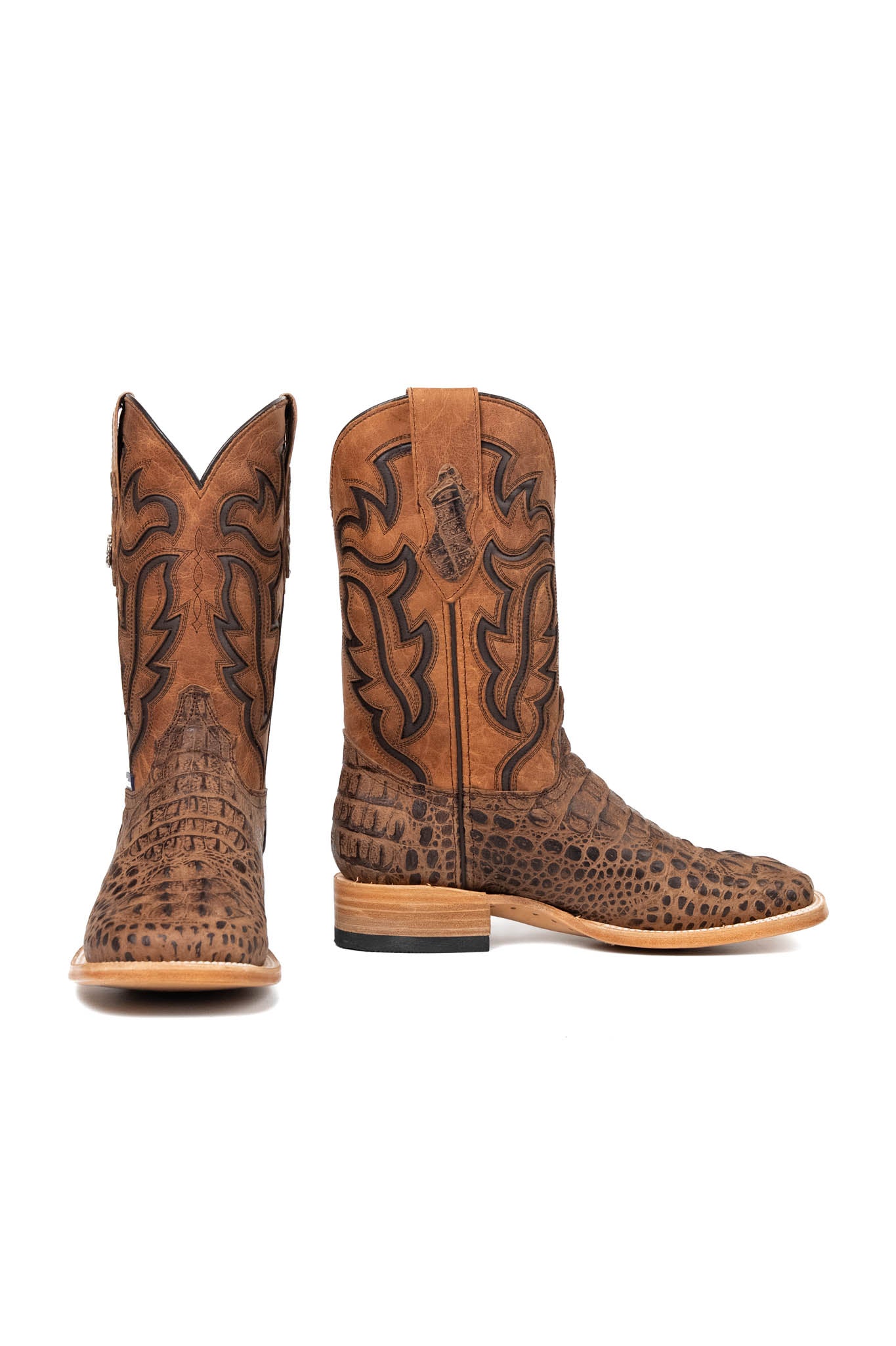 Bruce Matte Caiman Hornback Square Toe Cowboy Boot