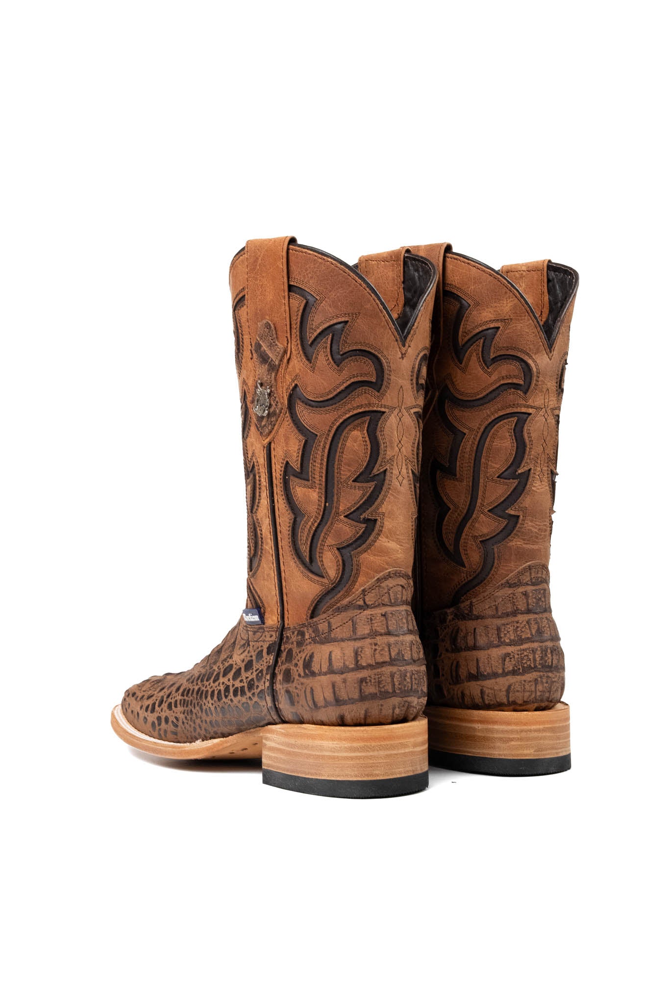 Bruce Matte Caiman Hornback Square Toe Cowboy Boot