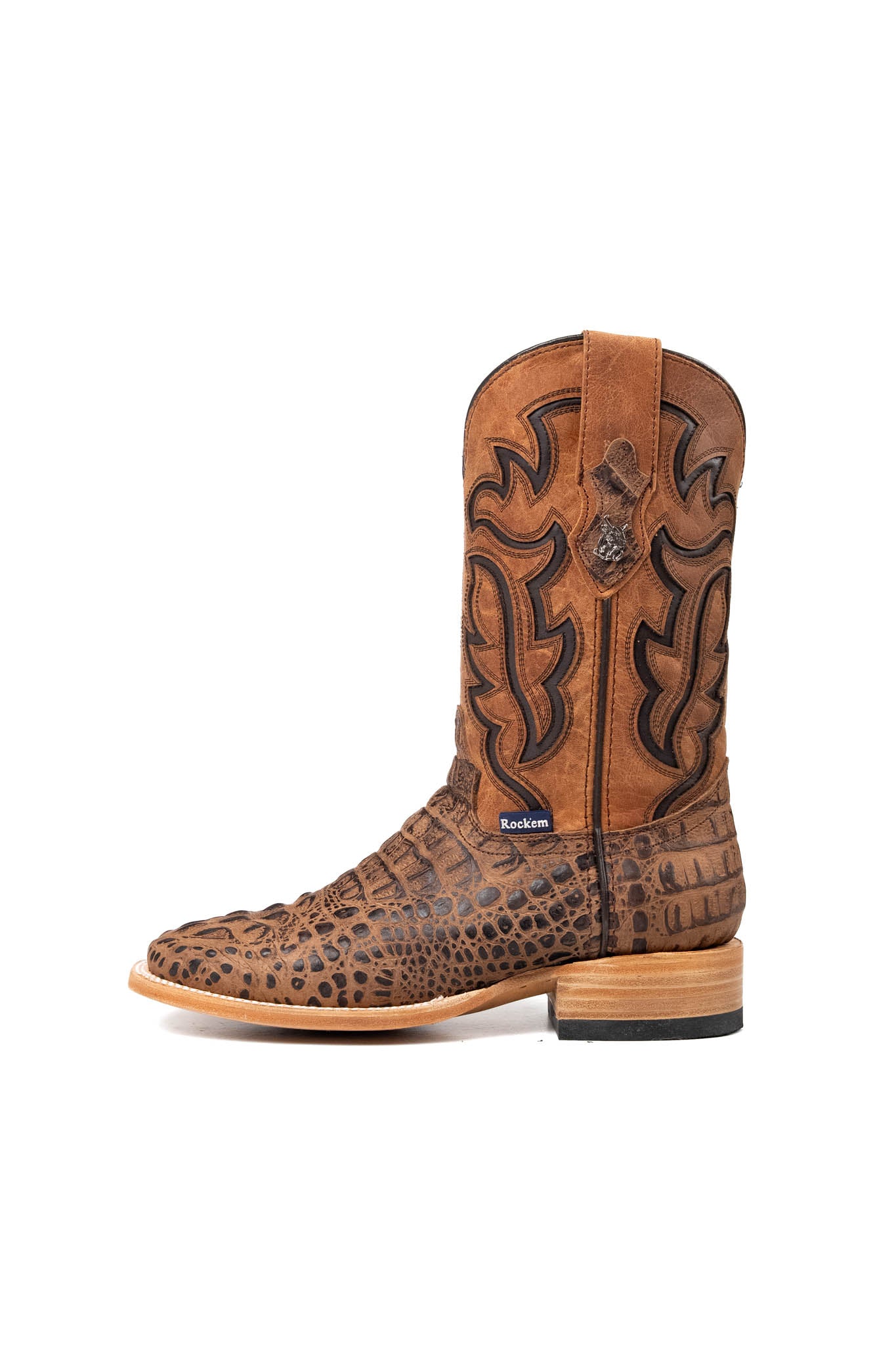 Bruce Matte Caiman Hornback Square Toe Cowboy Boot