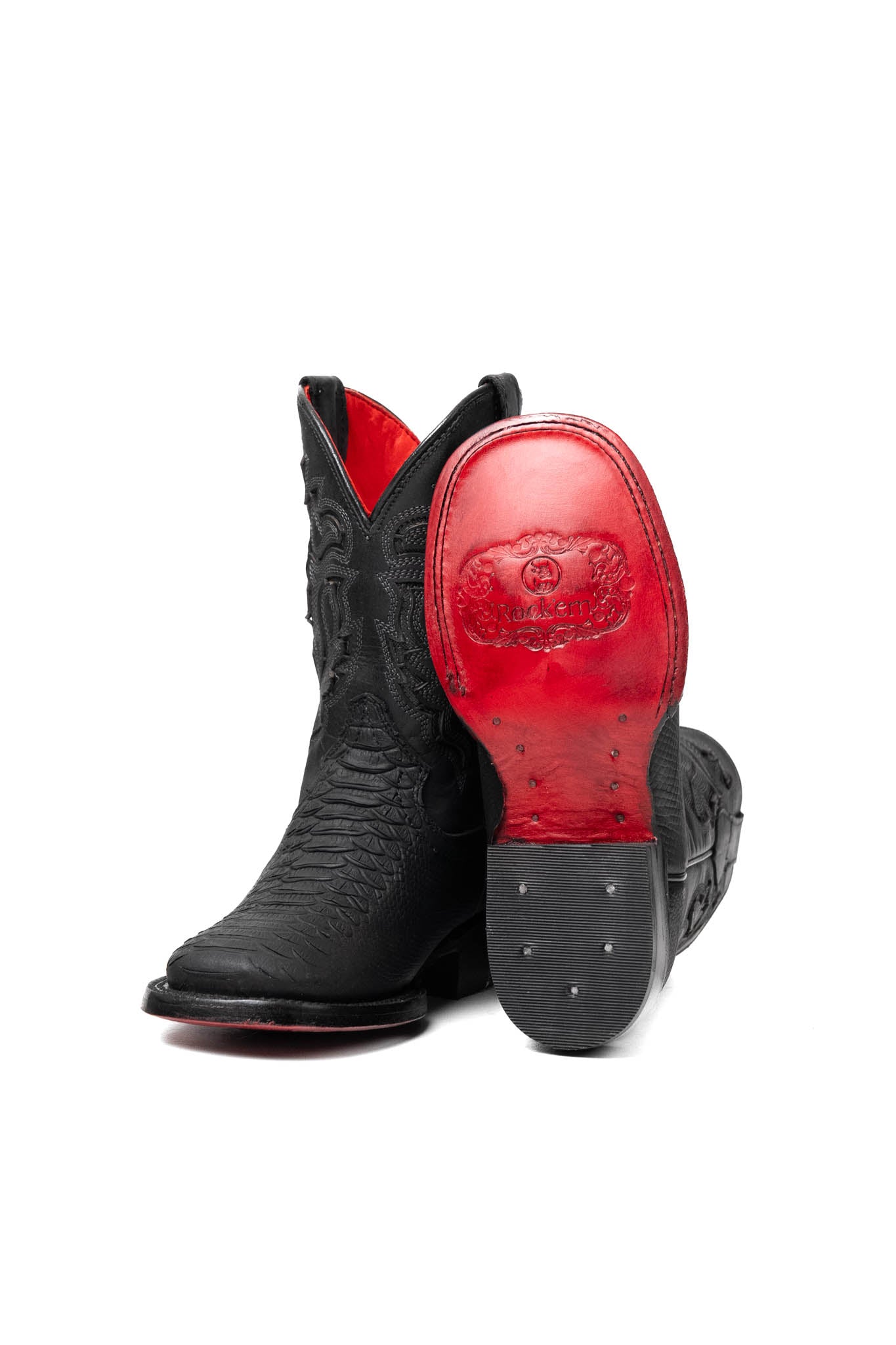 Little Kids Bruce Python Red Bottom Cowboy Boot