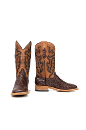 Bruce Ostrich Square Toe Cowboy Boot