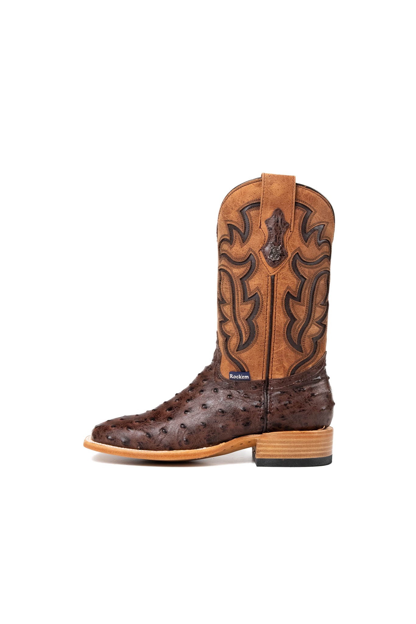 Bruce Ostrich Square Toe Cowboy Boot