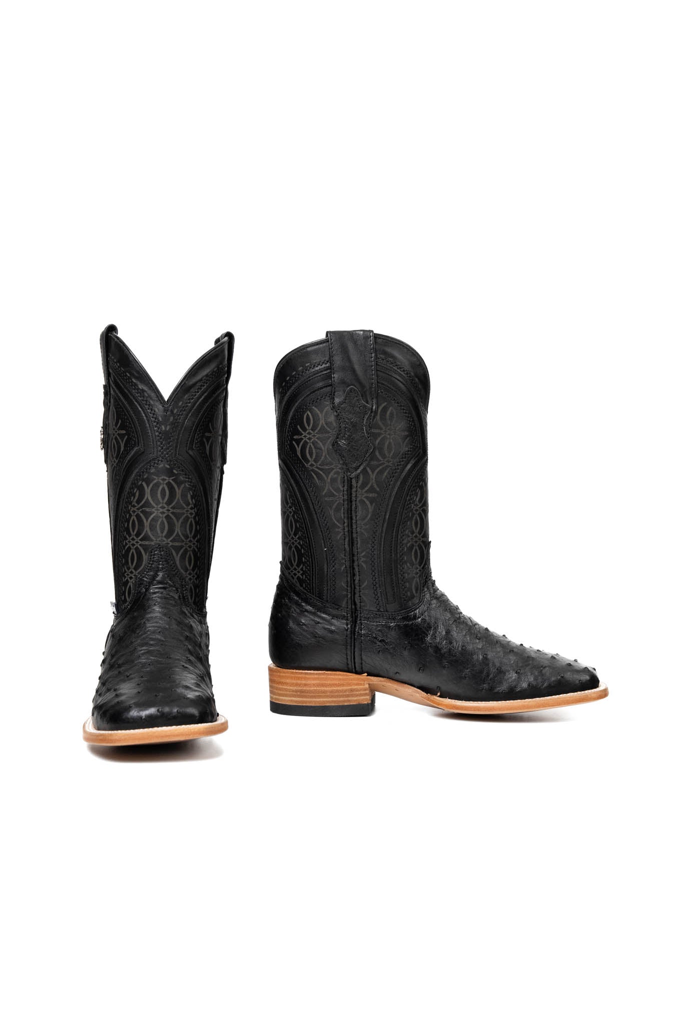 Walter Ostrich Exotic Square Toe Cowboy Boot