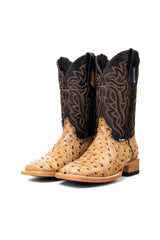 Bruce Ostrich Square Toe Cowboy Boot