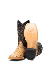 Bruce Ostrich Square Toe Cowboy Boot