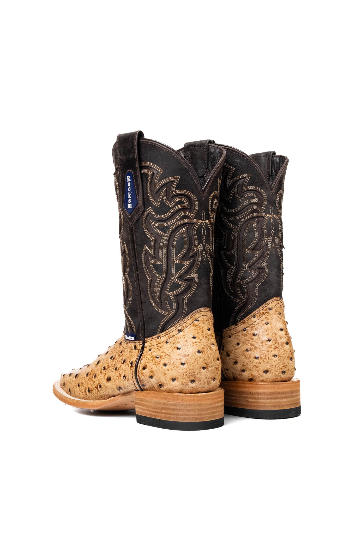 Bruce Ostrich Square Toe Cowboy Boot