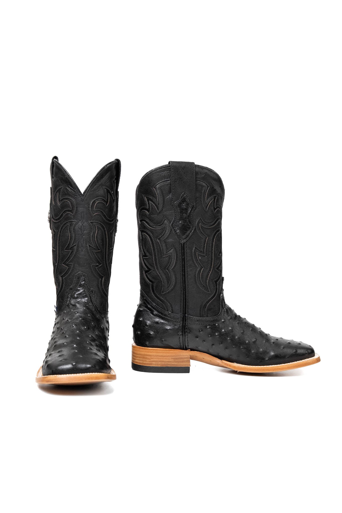 Bruce Ostrich Square Toe Cowboy Boot