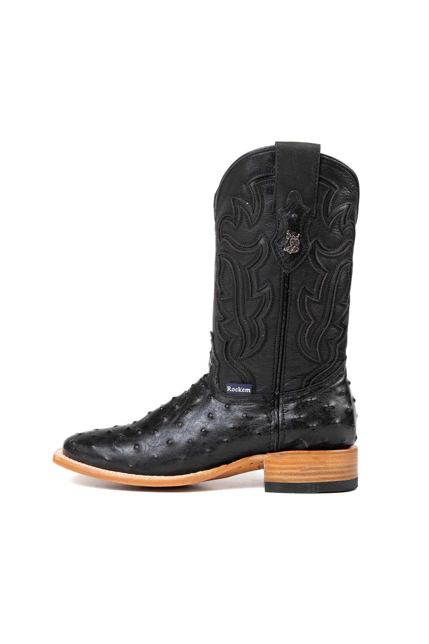 Bruce Ostrich Square Toe Cowboy Boot