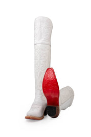Amour Knee High Red Bottom Snip Toe Cowgirl Boot