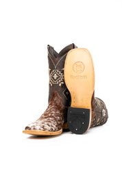Men's Cowhide Square Toe Cowboy Boot Size 8.5 Box NM97