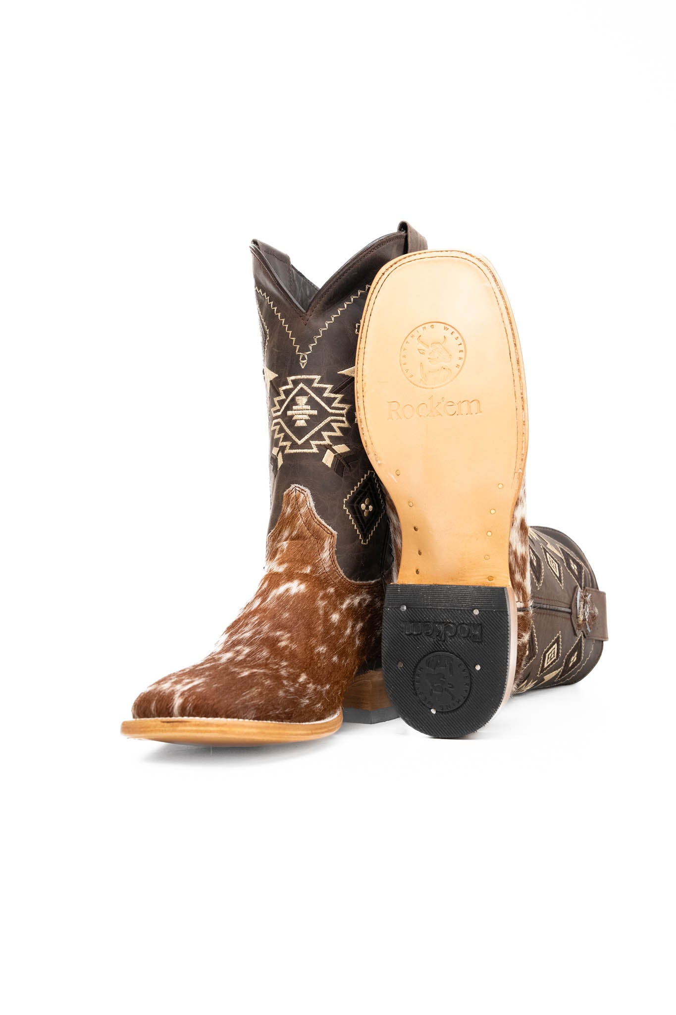 Men's Cowhide Square Toe Cowboy Boot Size 8.5 Box NM98