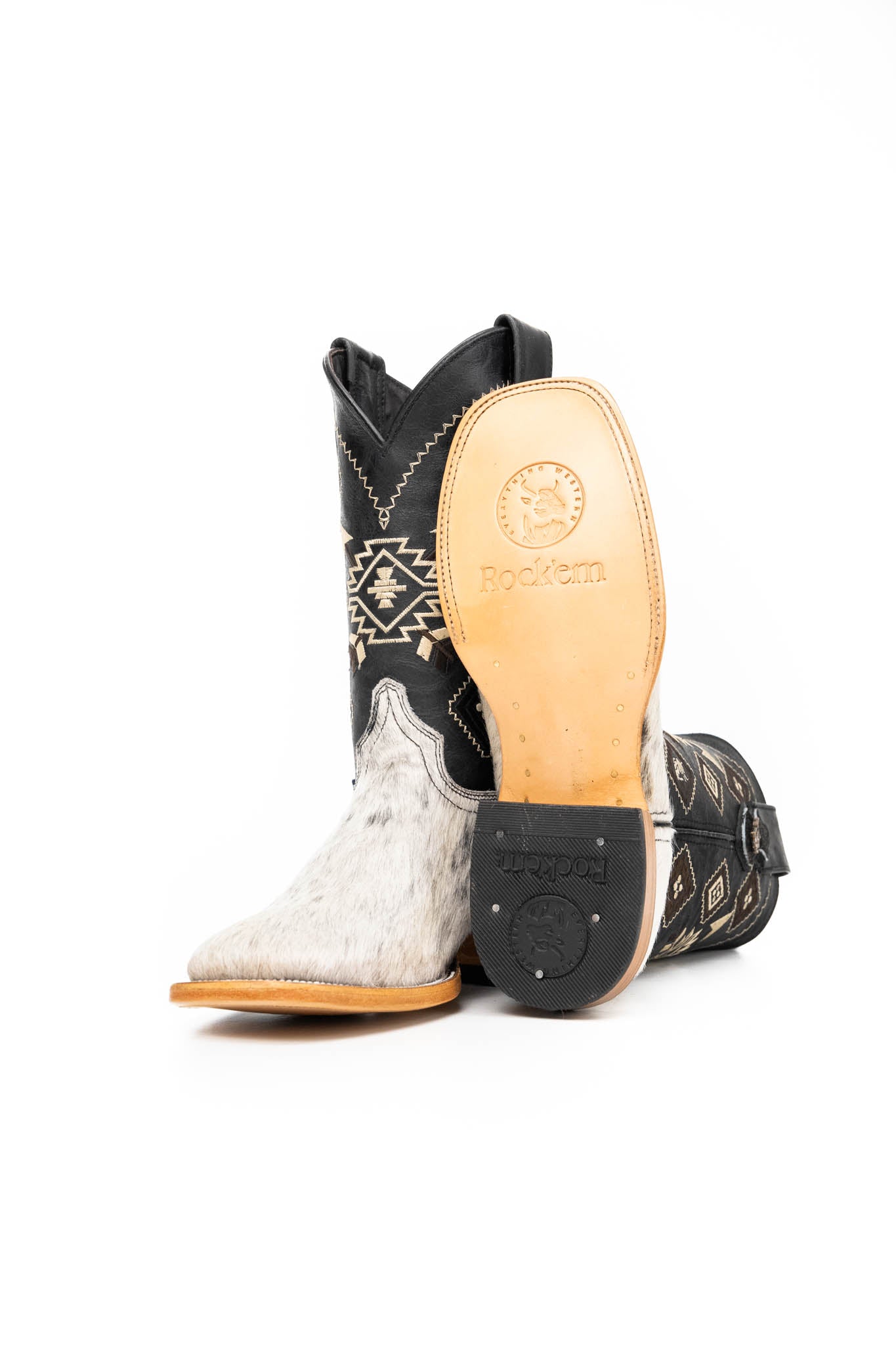 Men's Cowhide Square Toe Cowboy Boot Size 7 Box NM70