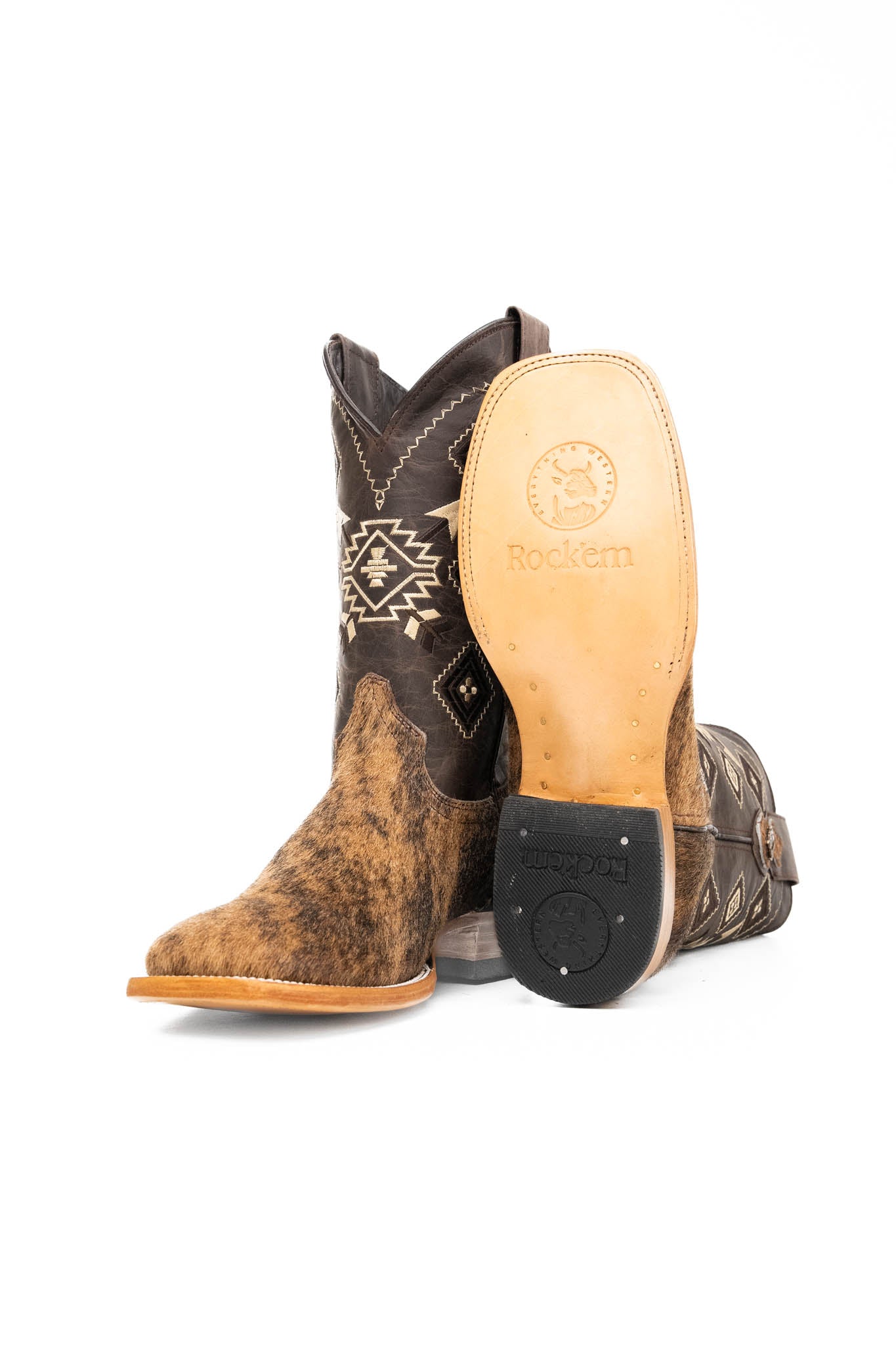 Men's Cowhide Square Toe Cowboy Boot Size 9.5 Box NM101