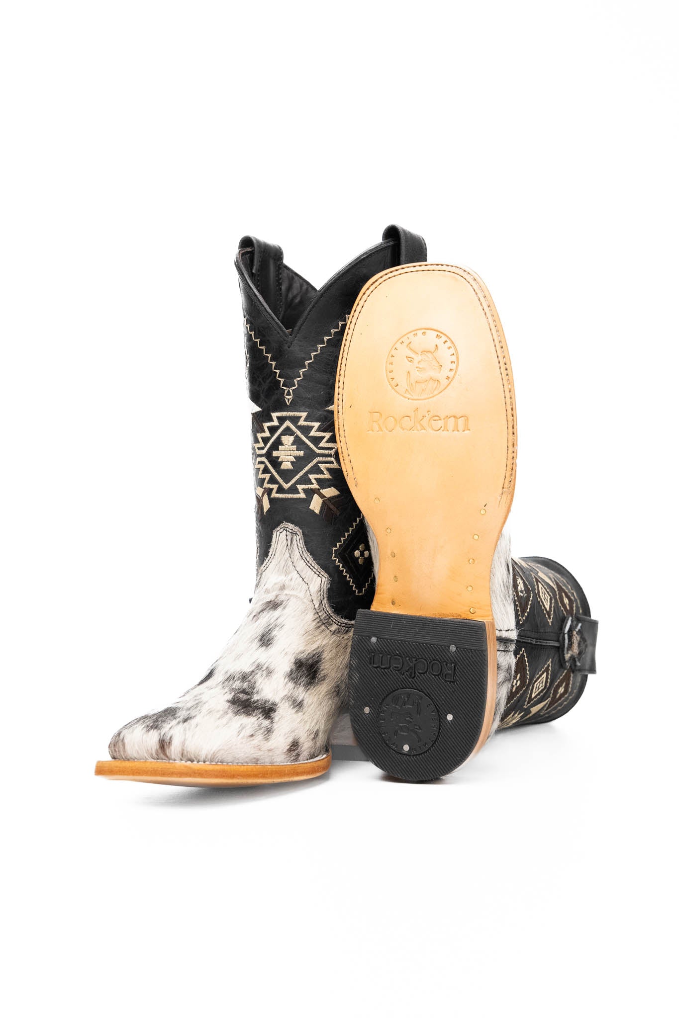 Men's Cowhide Square Toe Cowboy Boot Size 7 Box NM71