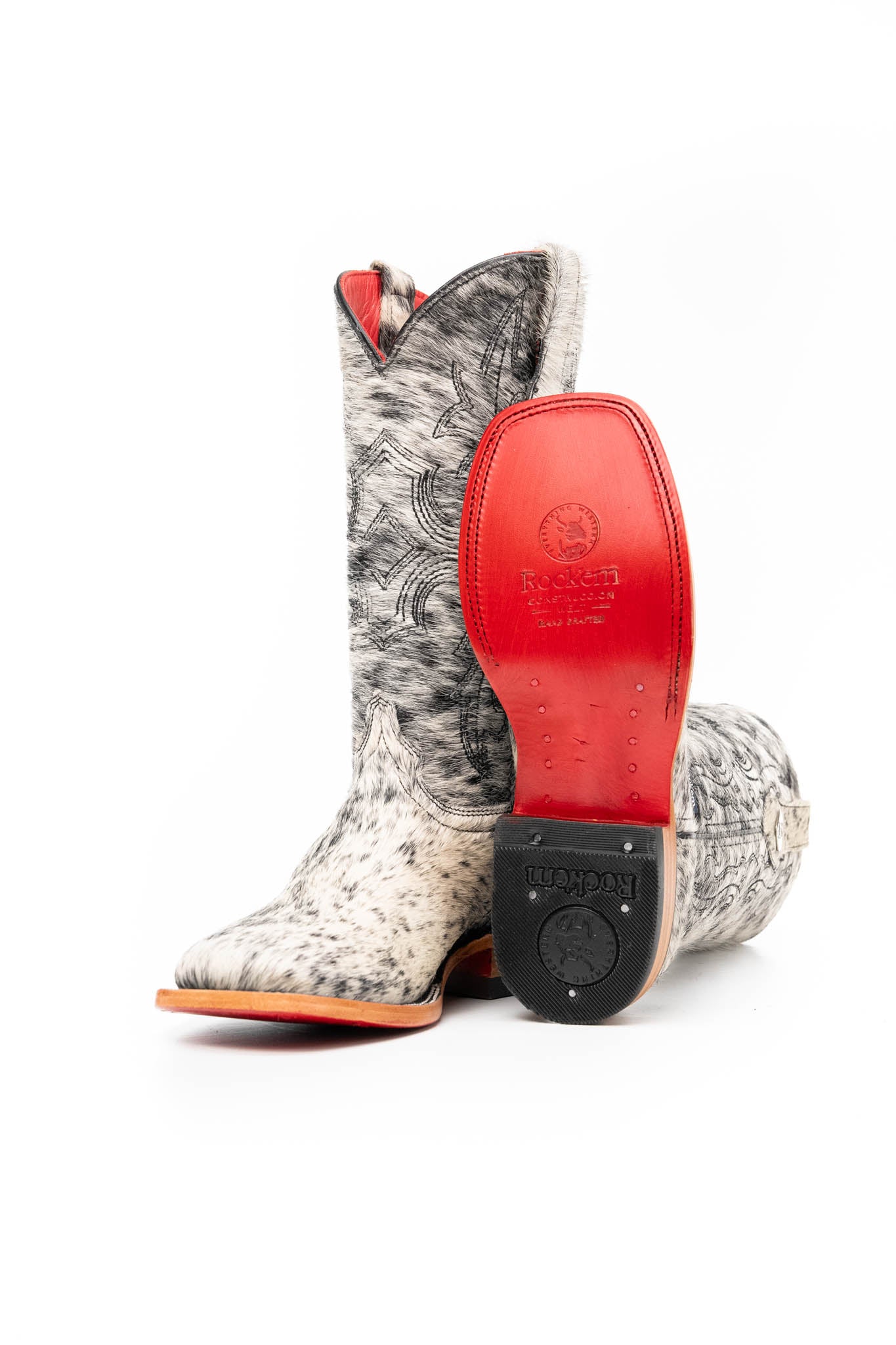 Katherine Cowhide Red Bottom Square Toe Cowgirl Boot Size 5.5 Box NW42