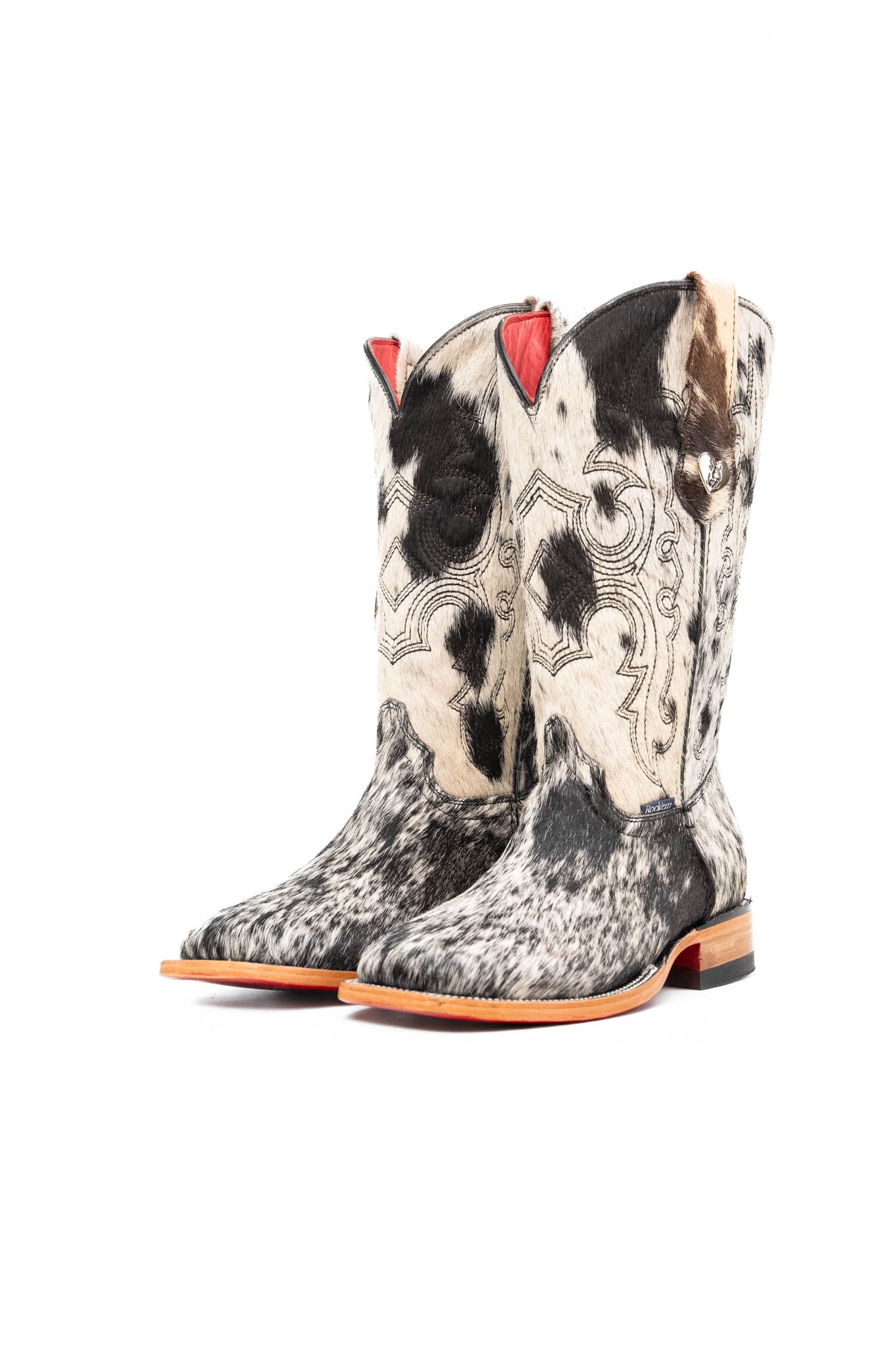 Katherine Cowhide Red Bottom Square Toe Cowgirl Boot Size 5.5 Box NW43