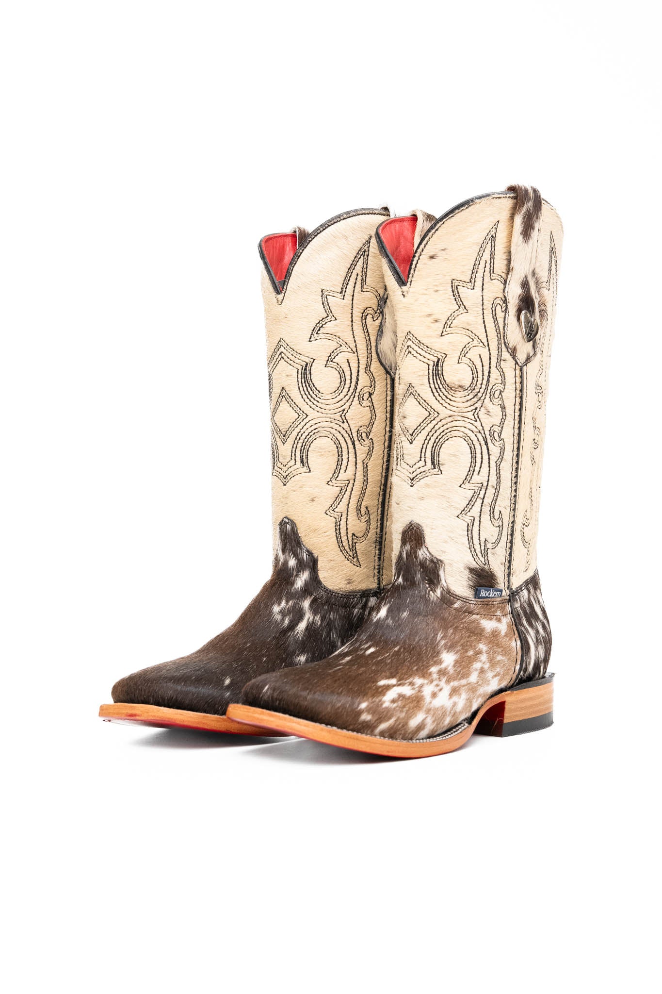 Katherine Cowhide Red Bottom Square Toe Cowgirl Boot Size 6 Box NW44