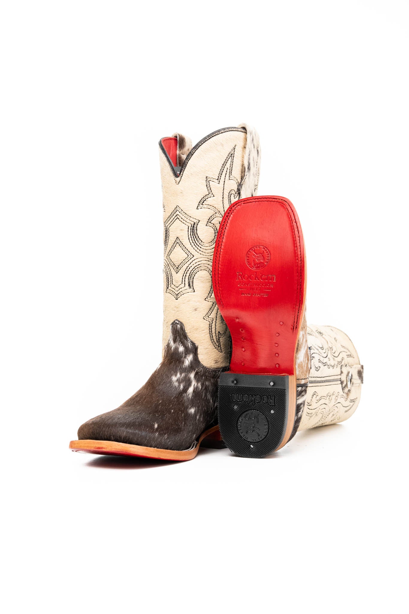 Katherine Cowhide Red Bottom Square Toe Cowgirl Boot Size 6 Box NW44