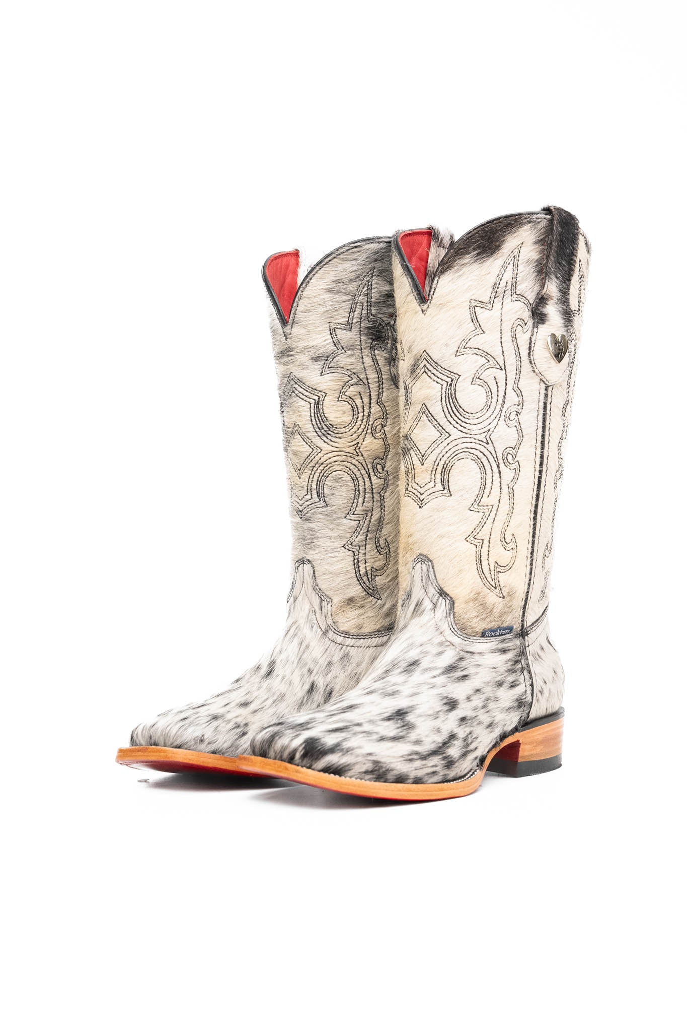 Katherine Cowhide Red Bottom Square Toe Cowgirl Boot Size 7 Box NW49