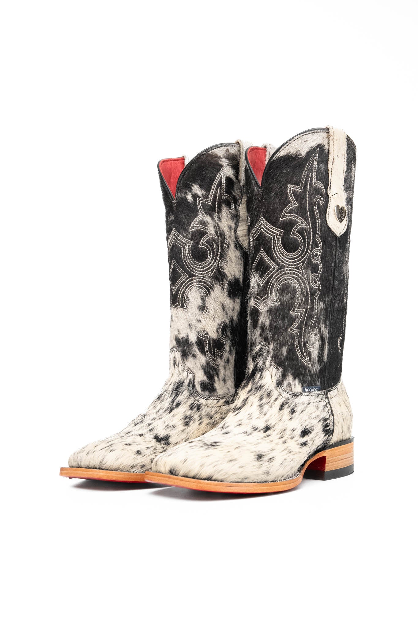 Katherine Cowhide Red Bottom Square Toe Cowgirl Boot Size 8 Box NW56