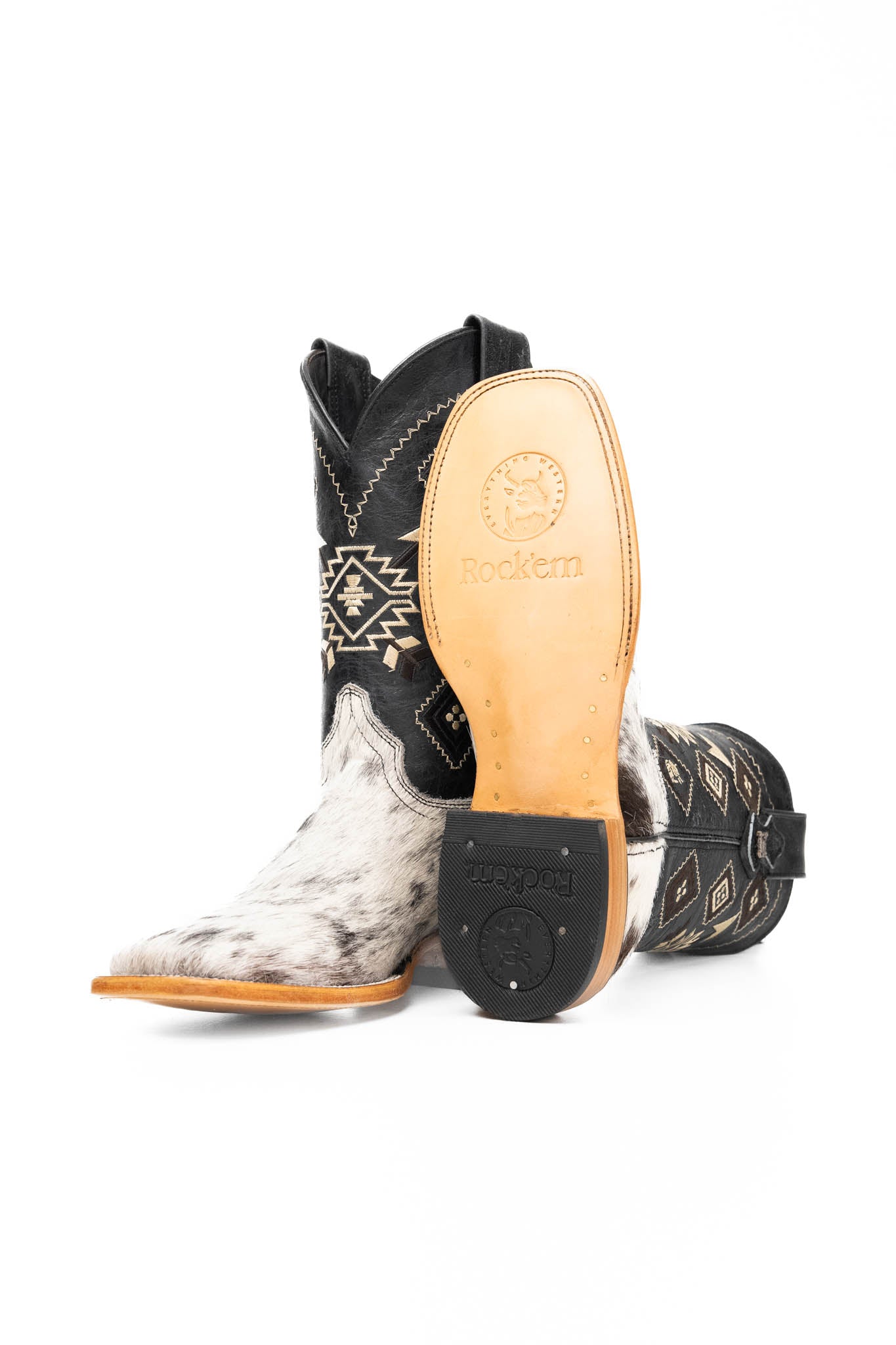 Men's Cowhide Square Toe Cowboy Boot Size 7.5 Box NM73