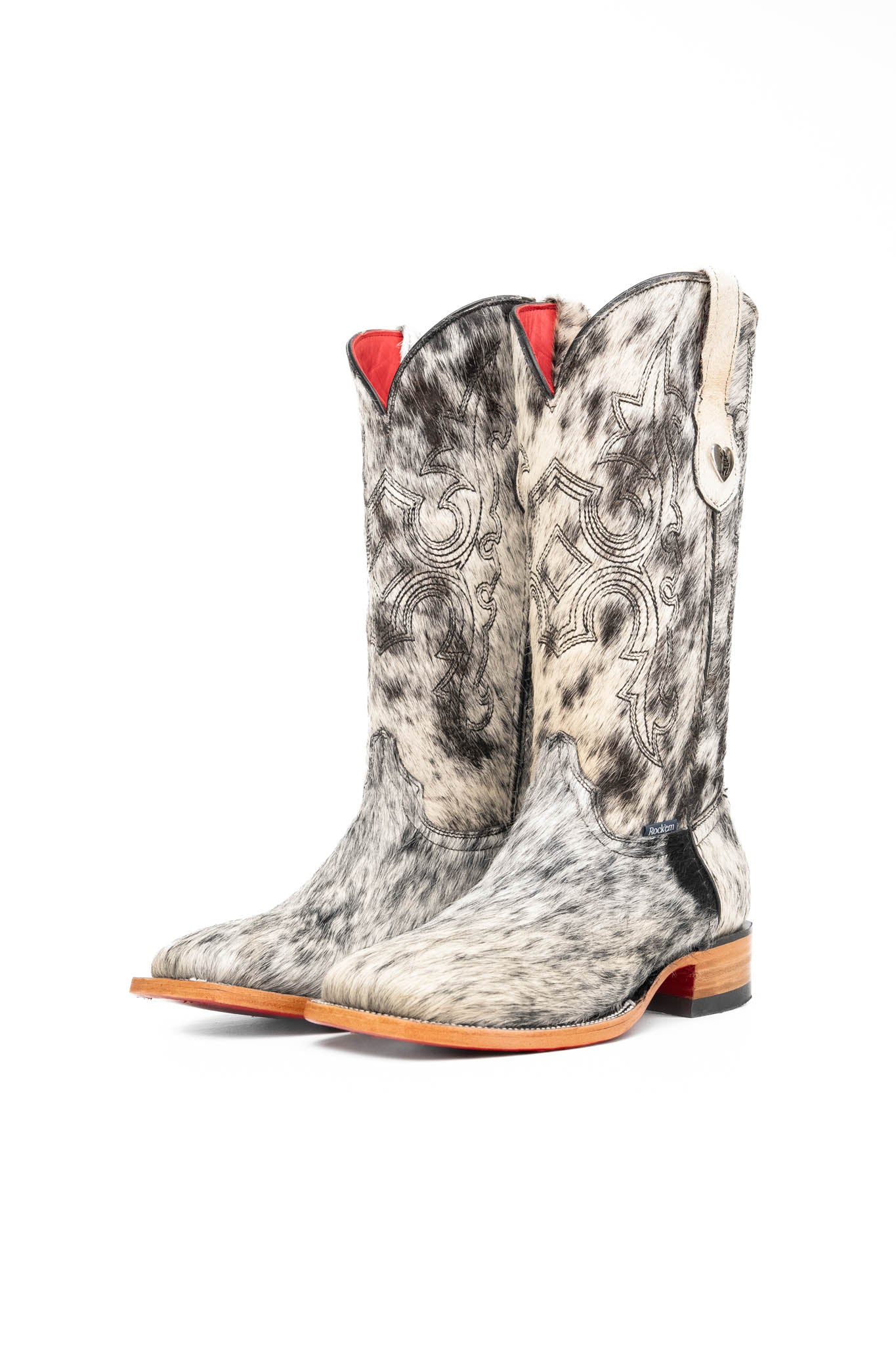 Katherine Cowhide Red Bottom Square Toe Cowgirl Boot Size 9 Box NW59