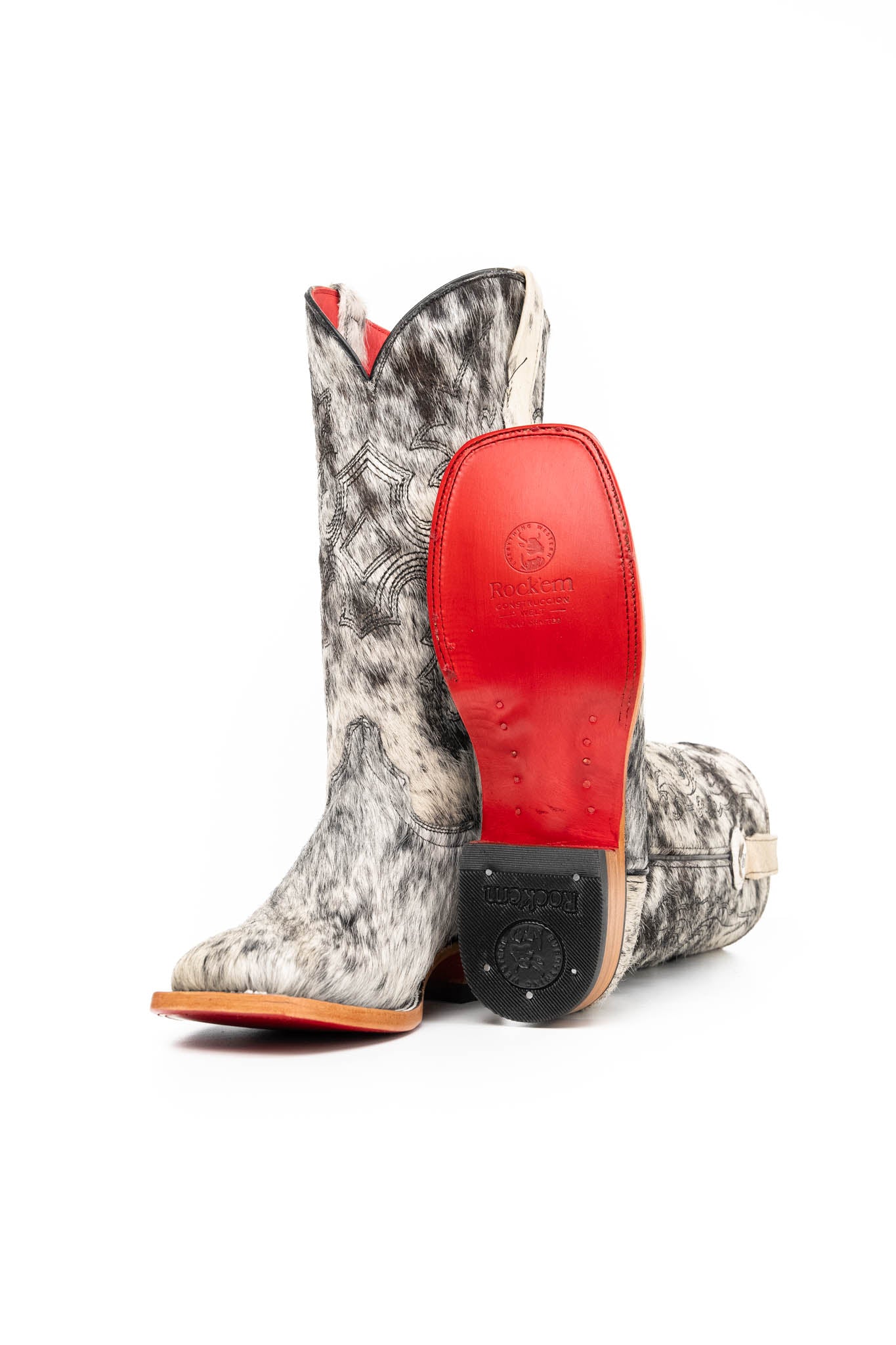 Katherine Cowhide Red Bottom Square Toe Cowgirl Boot Size 9 Box NW59