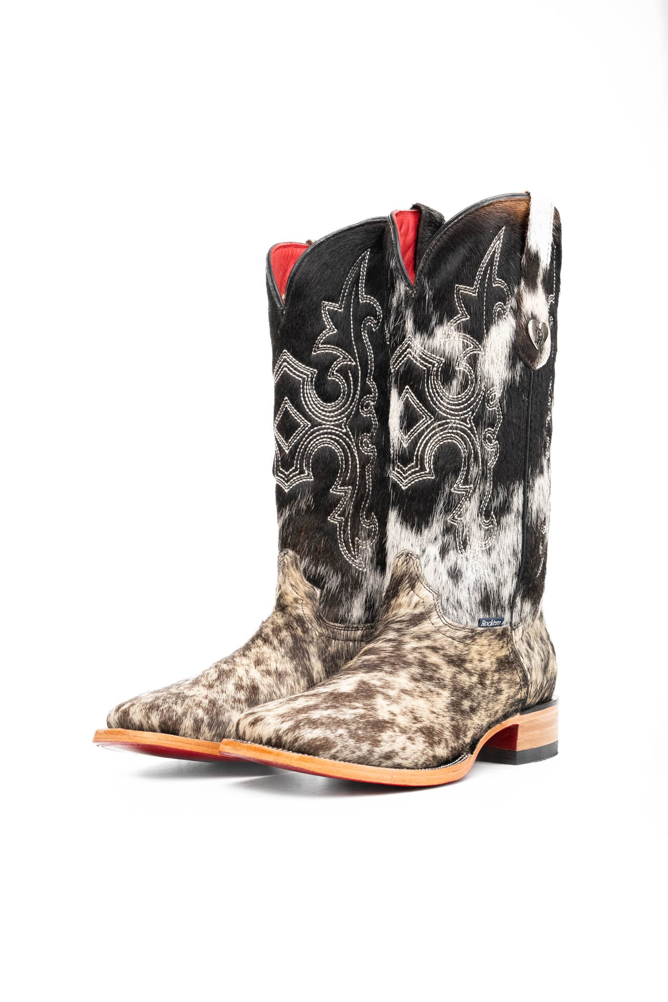 Katherine Cowhide Red Bottom Square Toe Cowgirl Boot Size 9 Box NW60
