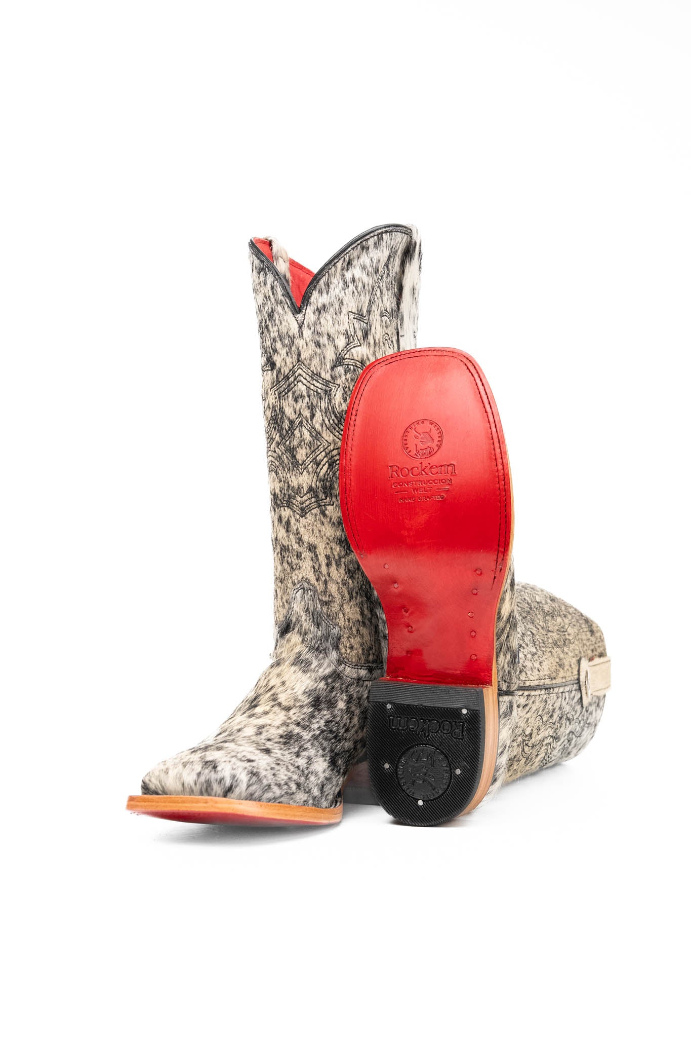 Katherine Cowhide Red Bottom Square Toe Cowgirl Boot Size 9 Box NW61
