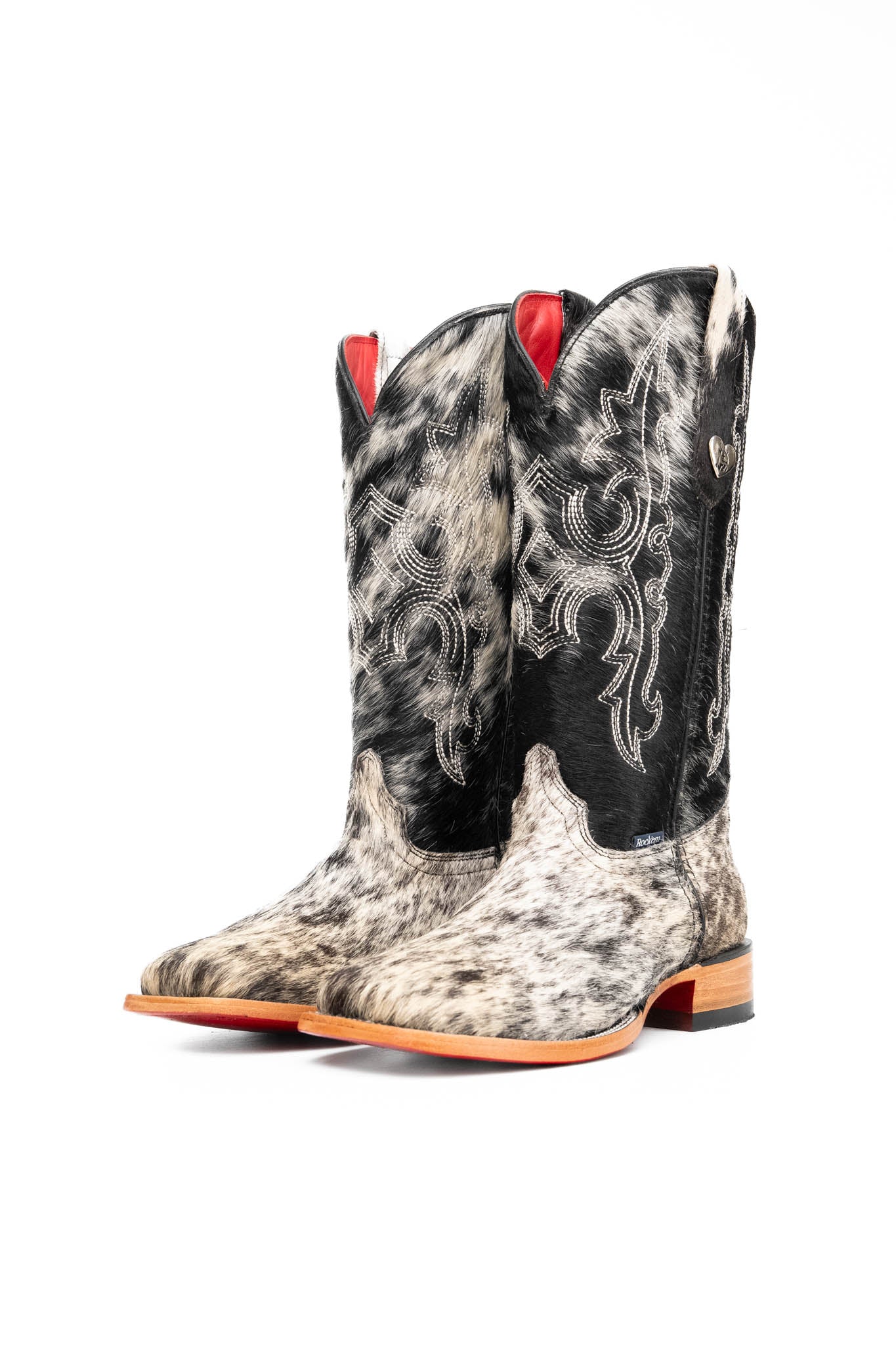 Katherine Cowhide Red Bottom Square Toe Cowgirl Boot Size 9.5 Box NW62