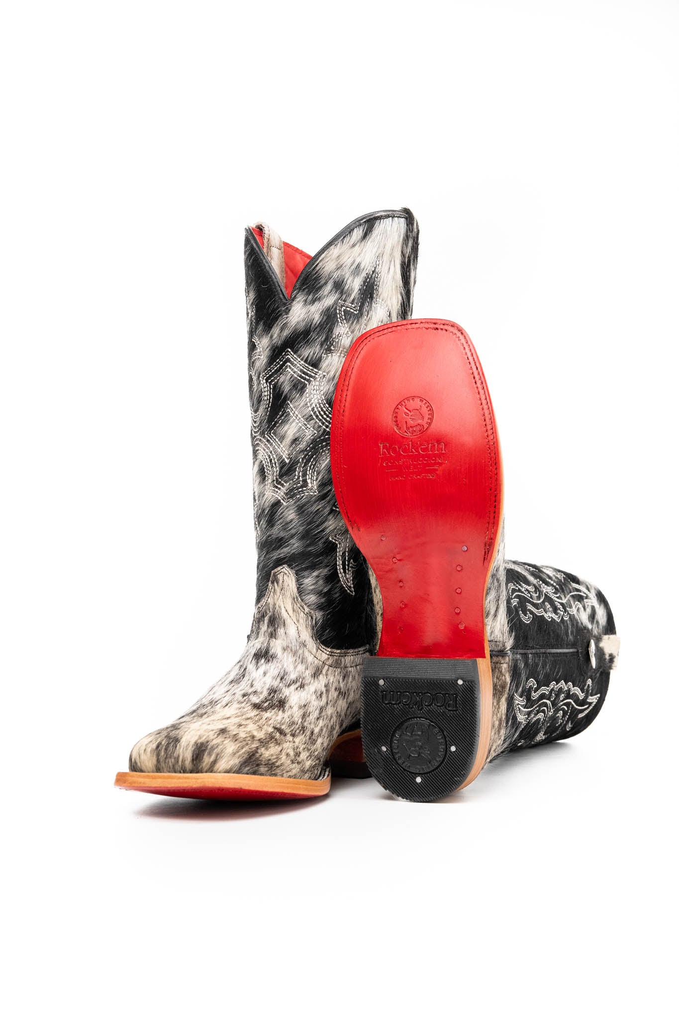 Katherine Cowhide Red Bottom Square Toe Cowgirl Boot Size 9.5 Box NW62