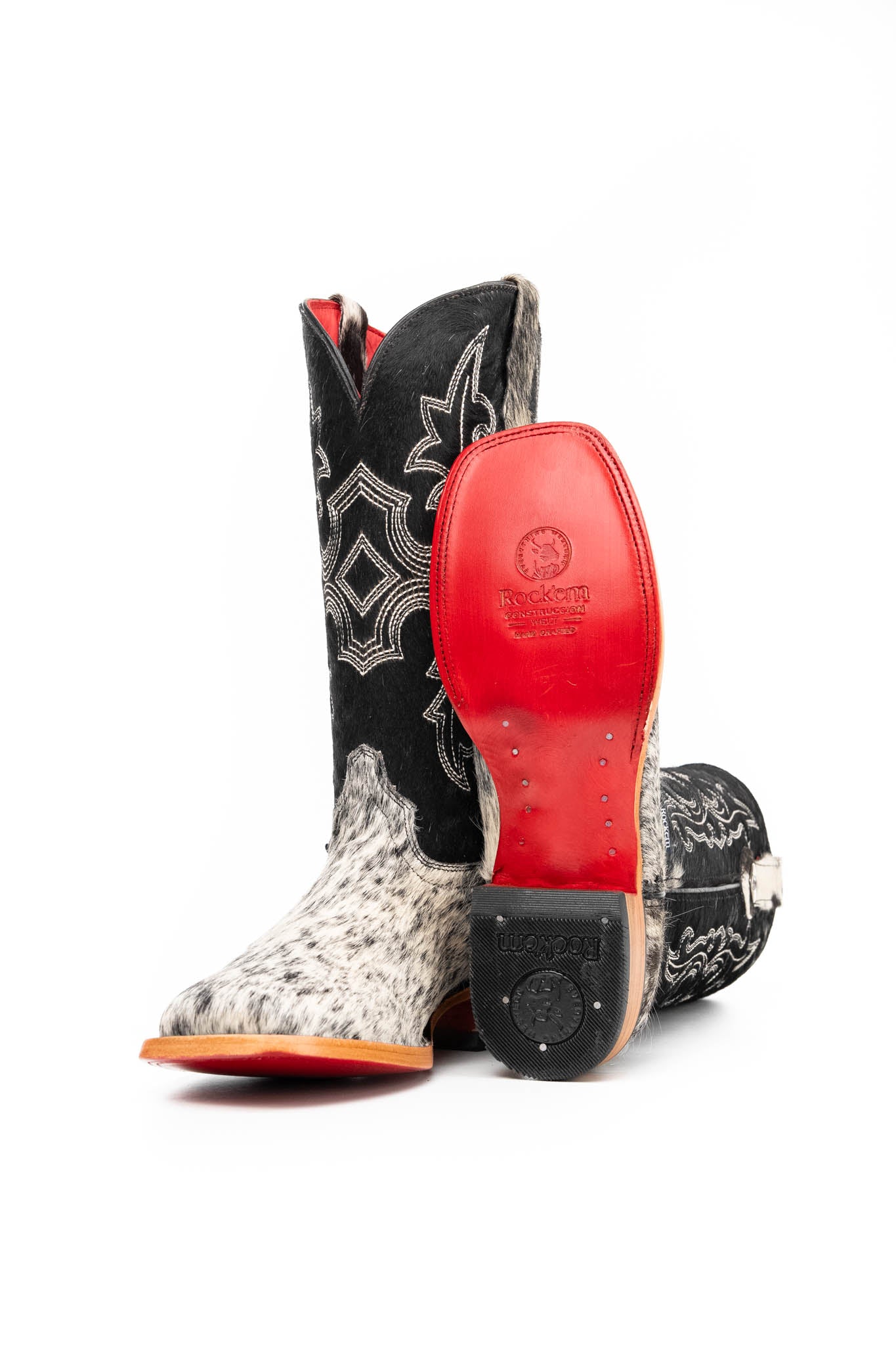 Katherine Cowhide Red Bottom Square Toe Cowgirl Boot Size 9.5 Box NW63