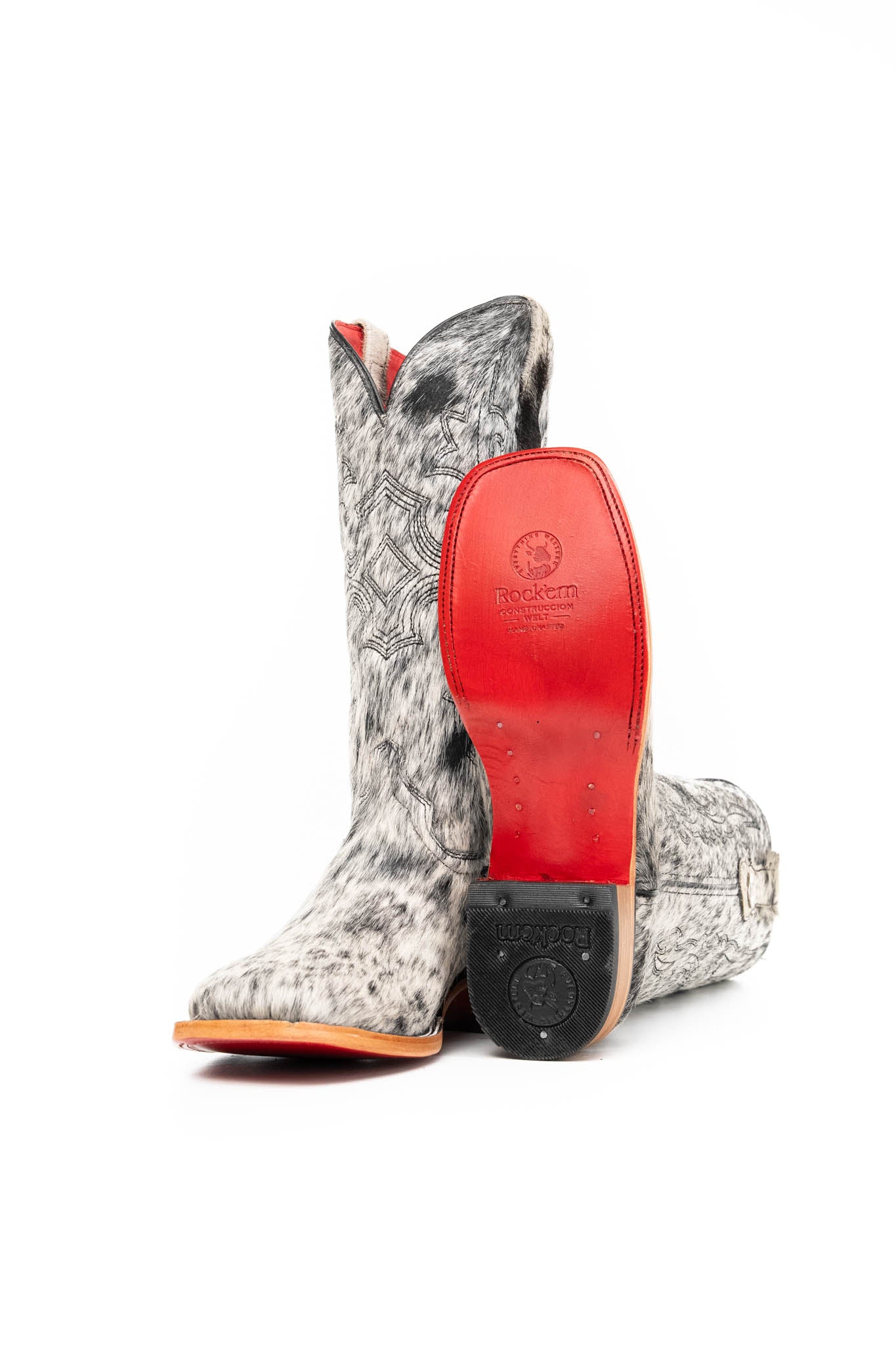 Katherine Cowhide Red Bottom Square Toe Cowgirl Boot Size 10 Box NW64
