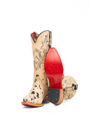 Katherine Snip Toe Cowhide Cowgirl Boot Size 5 Box NW69